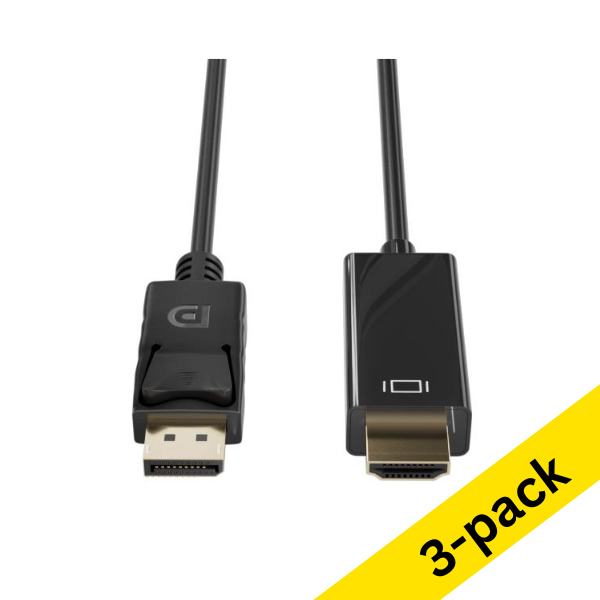 123ink DisplayPort to HDMI cable, 2m | 3-pack 302477 - 1