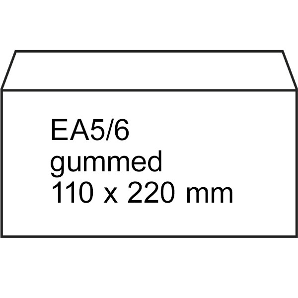 123ink EA5/6 DL white service envelope gummed, 110mm x 220mm (500-pack) 123-201020 201020C 209002 88099423C 300906 - 1