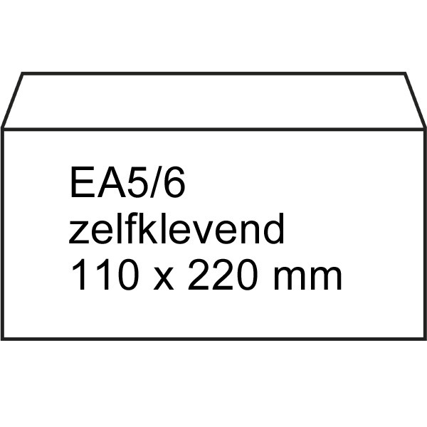 123ink EA5/6 white self-adhesive service envelope, 110mm x 220mm (50-pack) 123-201520-50 300908 - 1