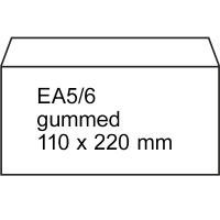 123ink EA5/6 white service envelope gummed, 110mm x 220mm (25-pack) 123-201020-25 201020-25C 209000 300905