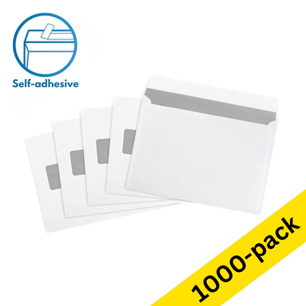 123ink EA5 white window left self-adhesive service envelope, 156mm x 220mm (1000-pack) 302783 - 1