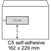 123ink EA5 white window left self-adhesive service envelope, 156mm x 220mm (500-pack)