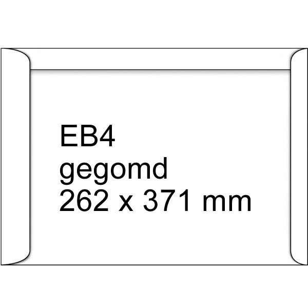 123ink EB4 white document envelope gummed, 262mm x 371mm (250-pack) 123-303200 209084 303200C 300951 - 1