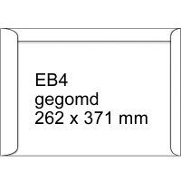 123ink EB4 white document envelope gummed, 262mm x 371mm (250-pack) 123-303200 209084 303200C 300951