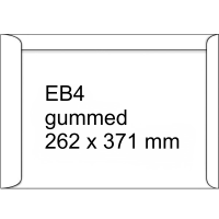 123ink EB4 white gummed document envelope, 262mm x 371mm (250-pack) 300951