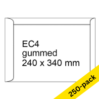 123ink EC4 white document envelope gummed, 240mm x 340mm (250-pack) 300949