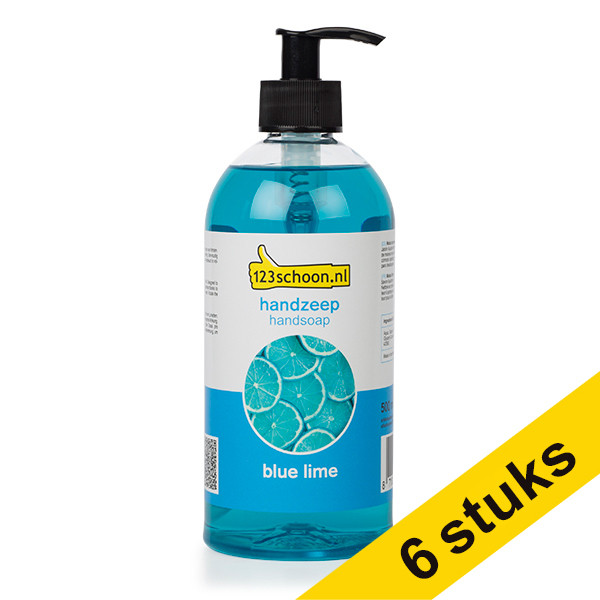 123ink Eco Blue Lime hand soap, 500ml (6-pack) SDR06207 - 1