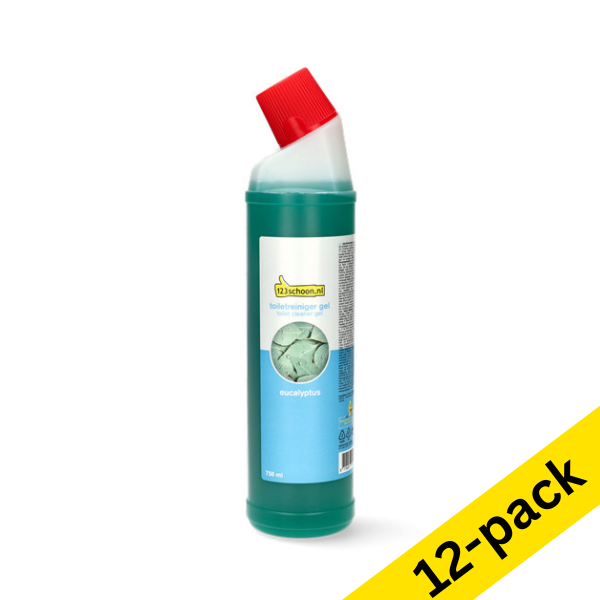 123ink Eucalyptus toilet cleaner gel, 750ml | 12-pack SDR06242 - 1