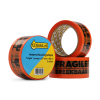 123ink 'Fragile' orange warning tape, 50mm x 66m (3 rolls)