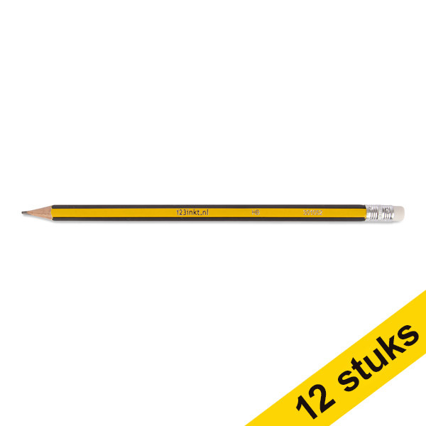 123ink HB pencil with eraser (HB) (12-pack)  301060 - 1