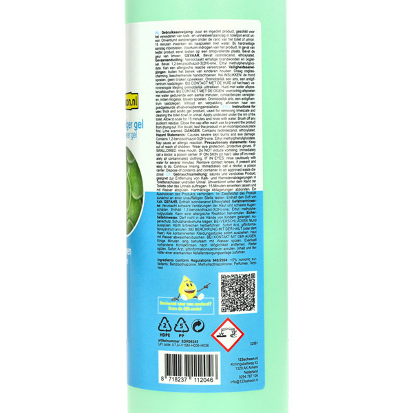 123ink Lime toilet cleaner gel, 750ml SDR06245 - 2