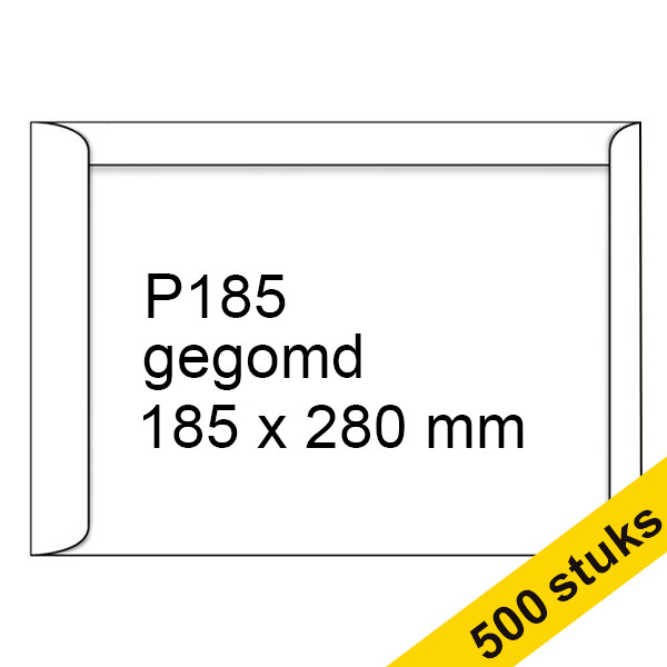 123ink P185 white gummed deed envelope, 185mm x 280mm (500-pack) 123-303700 300936 - 1