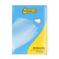 123ink PVC A4 transparent binding cover, 180 microns (100-pack) 303181