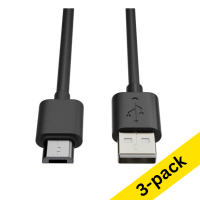 123ink USB-A to Micro USB cable, 1.8m | 3-pack