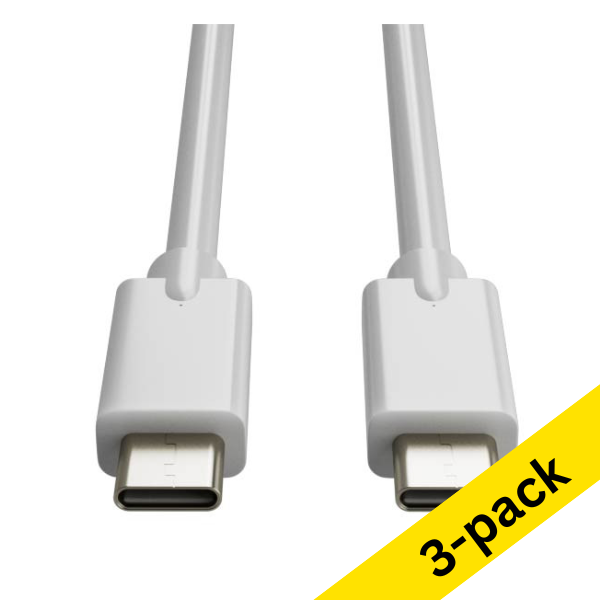 123ink USB-C to USB-C 3.2 white charging cable, 1m (3-pack)  302628 - 1