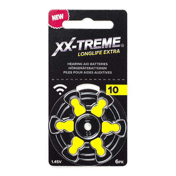 123ink XX-TREME Longlife Extra 10 / PR70 / Yellow hearing aid battery (6-pack) 10A 10AE 10DS 10HP 10MF A1200021 - 1