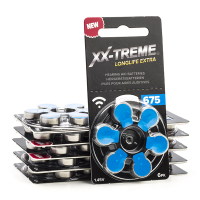 123ink XX-TREME Longlife Extra 675 / PR44 / Blue hearing aid battery (60-pack)  A1200011