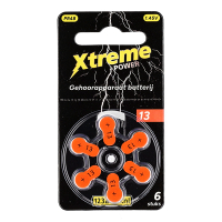 123ink Xtreme Power 13 / PR48 / Orange hearing aid battery | 6-pack ADR00357