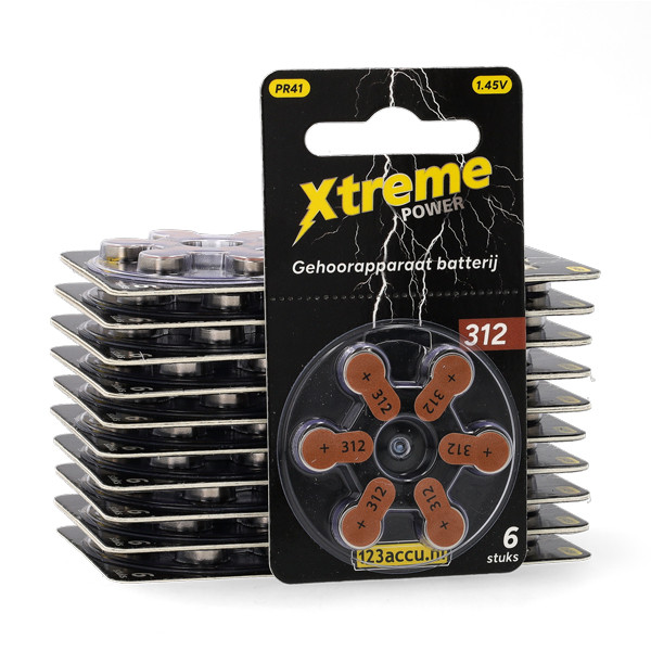 123ink Xtreme Power 312 / PR41 / Brown hearing aid battery | 120-pack ADR00370 - 1