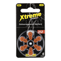 123ink Xtreme Power 312 / PR41 / Brown hearing aid battery | 6-pack ADR00355