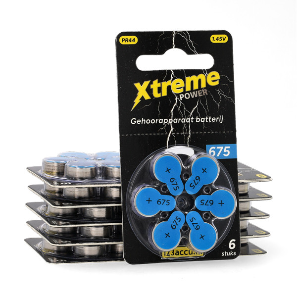 123ink Xtreme Power 675 / PR44 / Blue hearing aid battery | 60-pack ADR00362 - 1