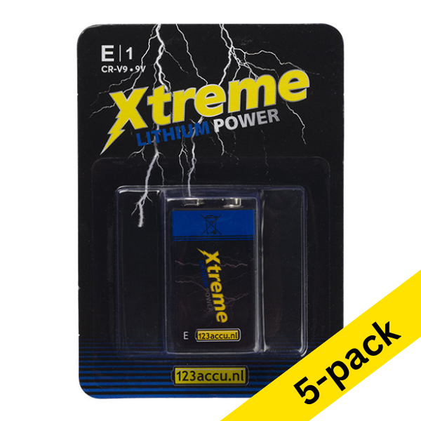 123ink Xtreme Power 6FR61 9V E-Block battery (5-pack)  ADR00075 - 1