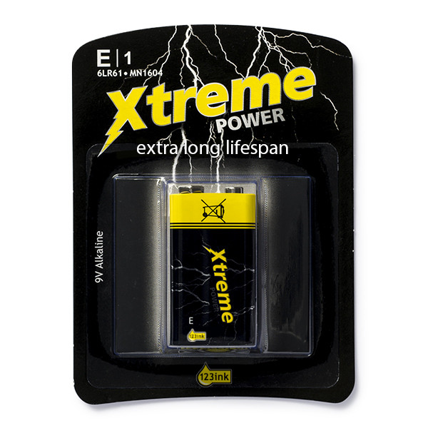 123ink Xtreme Power 6LR61 E-Block battery 6LR61P1B/10C MN1604C ADR00045 - 1