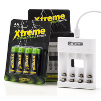 123ink Xtreme Power AA batteries + USB charger (4-pack) AA HR6 ADR00061