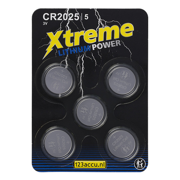 123ink Xtreme Power CR2025 Lithium button cell batteries (5-pack) CR2025 ADR00070 - 1