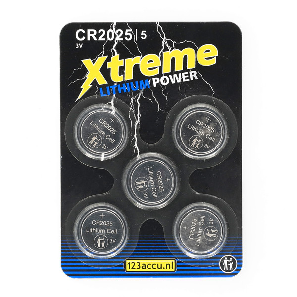 123ink Xtreme Power CR2025 Lithium button cell batteries (5-pack) ADR00070 - 1