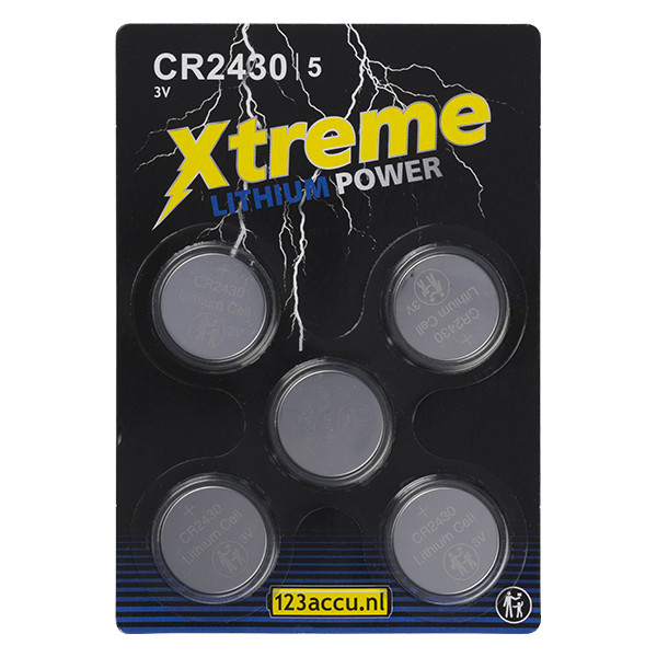 123ink Xtreme Power CR2430 Lithium button cell batteries (5-pack) CR2430 ADR00065 - 1