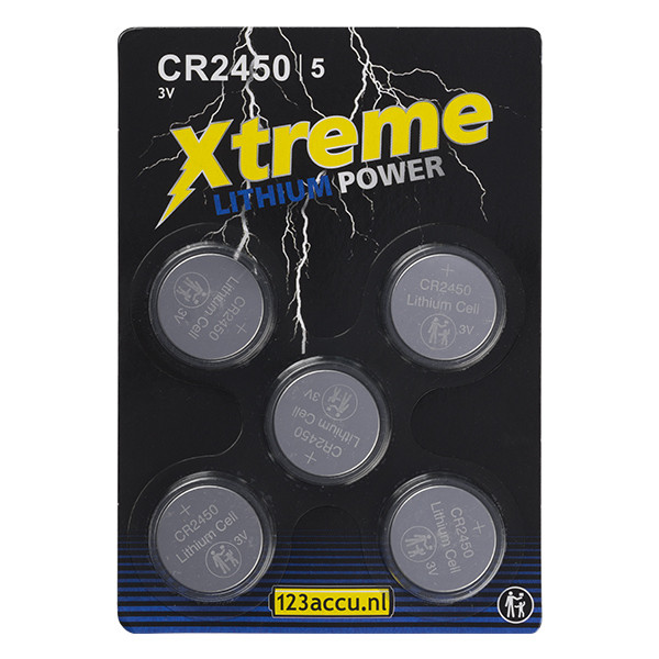 123ink Xtreme Power CR2450 Lithium button cell batteries (5-pack) CR2450 ADR00083 - 1