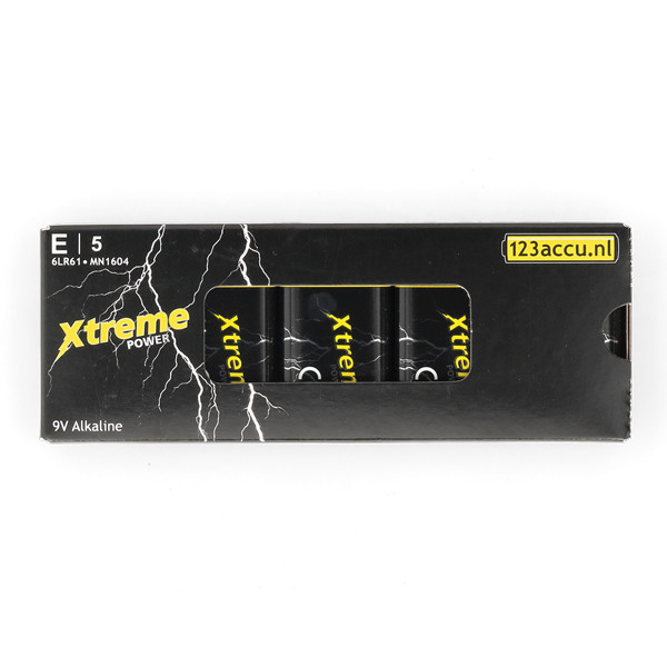 123ink Xtreme Power battery 6LR61 E-Block battery | 5-pack ADR00047 - 1