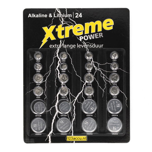 123ink Xtreme Power button cells batteries (24-pack) ADR00048 - 1