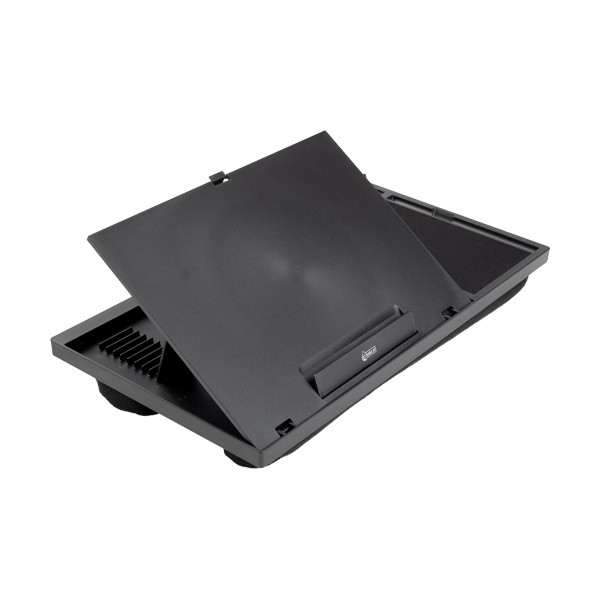 123ink adjustable black laptop stand with lap cushion and mouse pad 302727 - 1