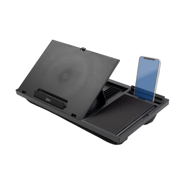 123ink adjustable black laptop stand with lap cushion and mouse pad 302727 - 2