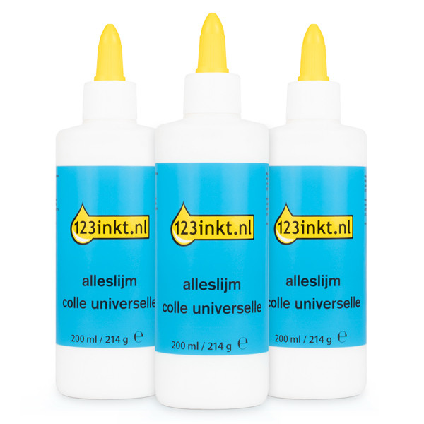 123ink all-purpose glue bottle, 200ml (3-pack)  301064 - 1