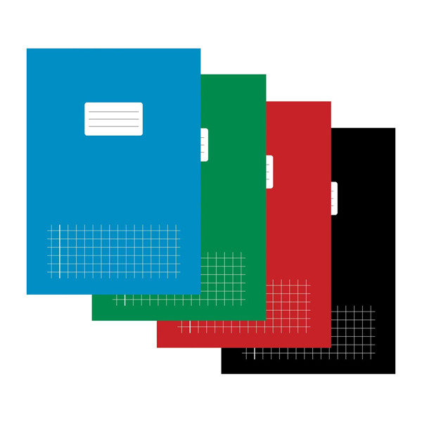 123ink assorted A4 checkered notebooks, 40 sheets (5-pack) 400094586 390508 - 1