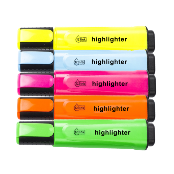 123ink assorted coloured highlighters (5-pack) 301953 - 1