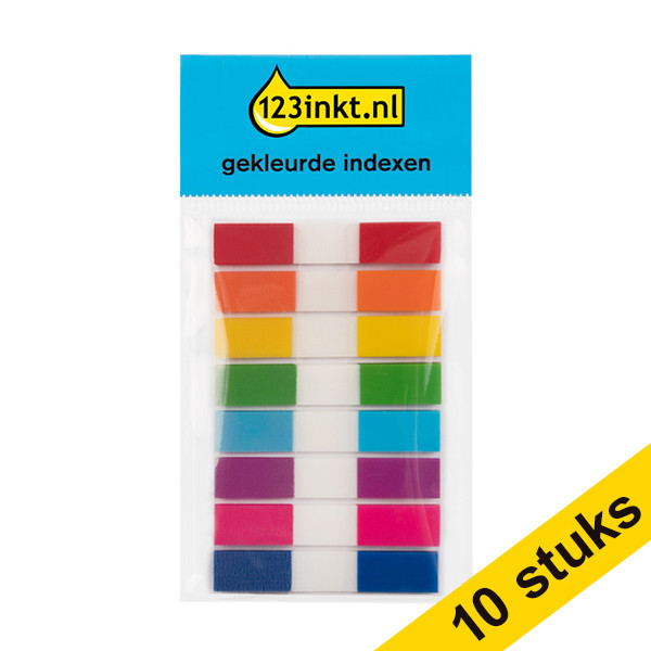 123ink assorted narrow indexes, 45mm x 8mm (8 x 20 tabs) (10-pack)  301377 - 1