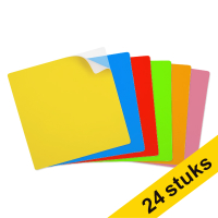 123ink assorted reusable self-adhesive notes, 10cm x 10cm (24-pack)