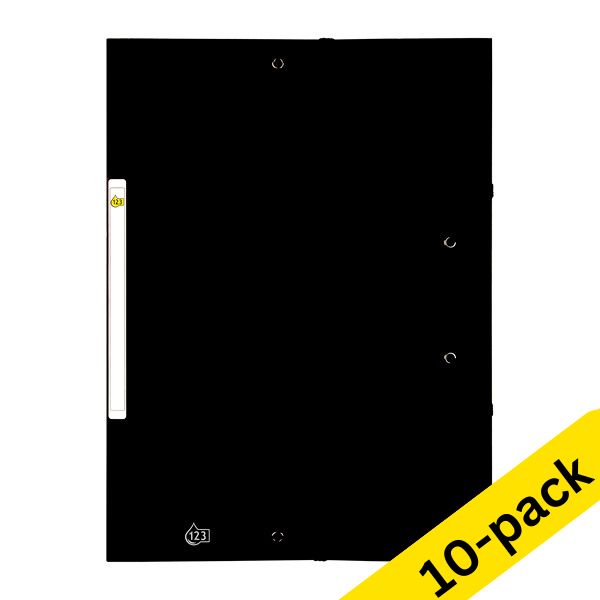 123ink black A4 cardboard elastomer folder (10-pack)  301393 - 1