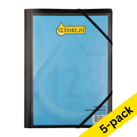 123ink black A4 customisable elasticated folder (5-pack)  301398