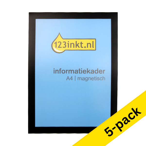 123ink black A4 magnetic information frame (5-pack) 486901C 301733 - 1