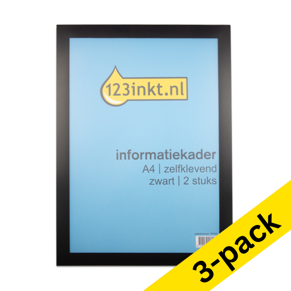 123ink black A4 self-adhesive information frame (3 x 2-pack)  301275 - 1