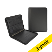 123ink black A4 writing folder with 4-rings (3-pack) 302252