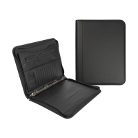 123ink black A4 writing folder with 4-rings 302251