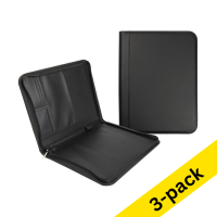 123ink black A4 writing folder with zipper (3-pack)