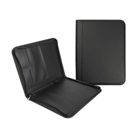 123ink black A4 writing folder with zipper 3630C 302249