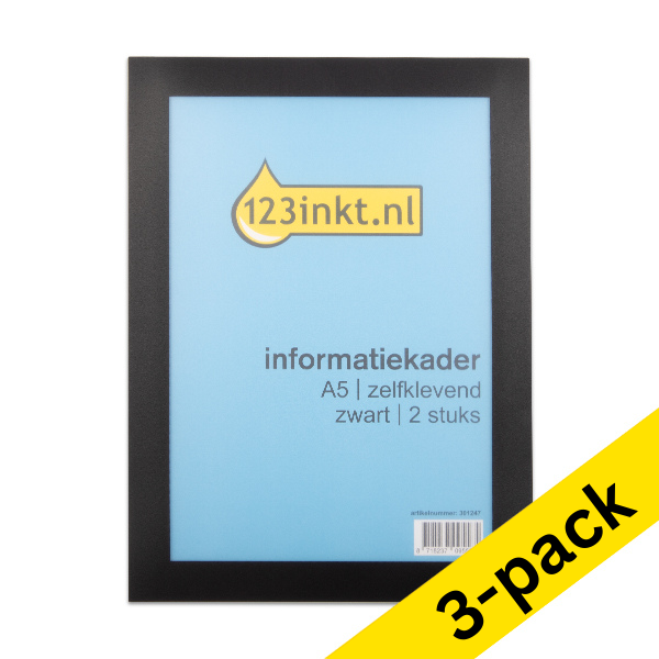 123ink black A5 self-adhesive information frame (3 x 2-pack)  301277 - 1